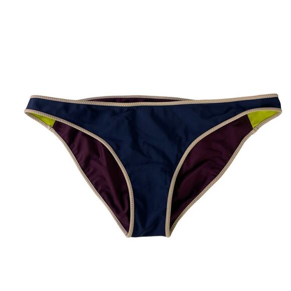 Lululemon Burgundy Red Navy Reversible Bikini Bottom See MEASUREMENTS Women's 10 - Picture 4 of 10